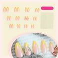 thumbnail image 2 of Aurgiarme 24x Yellow French Tip Full Covers False Nails Butterfly Press On Nails Almond Shape Stick On Nails Acrylic Nails, 2 of 8
