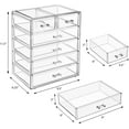 thumbnail image 2 of Acrylic Makeup Organizer - 4 Large & 2 Small Drawers for Vanity, Bathroom, Dorm, Desk, 2 of 7