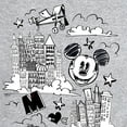 thumbnail image 3 of Disney - Mickey Mouse - Skyscraper, Airplanes, & Clouds Sketch - Men's Crew Neck Fleece Pullover, 3 of 5