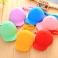 thumbnail image 2 of Mini Coin Case Creative Baseball Change Purse Silicone Zipped Wallet Cartoon Candy Color Handbag Waterproof Clutches (Red), 2 of 8