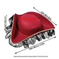 thumbnail image 2 of Slccxzc Non Woven Fabric Tricorn Pirate Hat Lace Trim Adult Headwear, 2 of 7