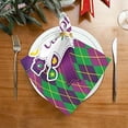 thumbnail image 2 of Coolnut Mardi Gras Cloth Napkins Set of 1, Oversized Washable Reusable Polyester Dinner Table Napkins for Family, Restaurant, Party Decor, 20 x 20 Inch, 2 of 7