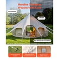 thumbnail image 4 of KFFKFF Canvas Bell Tent, 4-Season 16.4 ft Yurt Tent for Camping with Stove Jack, Durable Poly-Cotton Canvas for Up to 12 People, Includes Rain Cover, Ideal for Family Camping, Glamping,Outdoor Events, 4 of 9