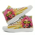 thumbnail image 3 of Coolcustomize Men's Bold Pop Art High Top Sneakers - Pink-Haired Girl Print, Street Art Design Trainers, Non-Slip Rubber Sole Casual Shoes for Casual Attire, Casual Footwear | Bold Graphic Boots, 3 of 11