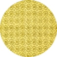 thumbnail image 1 of Ahgly Company Machine Washable Indoor Round Abstract Yellow Modern Area Rugs, 3' Round, 1 of 4
