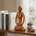 thumbnail image 4 of 12" Wooden Handmade Abstract Sculpture Statue Handcrafted "Tranquility" Gift Art Decorative Home Decor Figurine Accent Decoration Artwork Hand Carved, 4 of 8