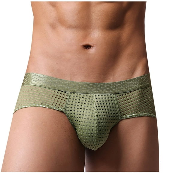 Jwputqe Mens Boxer Briefs,Mens Briefs,Boxer Briefs,Breathable,Cooling,Solid,Elastic Waist,Nylon,Spandex,Army Green,L