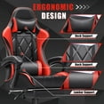 thumbnail image 2 of Homall Gaming Chair Massage Office Chair Computer Racing Chair High Back PU Leather Chair with Footrest, Red, 2 of 7