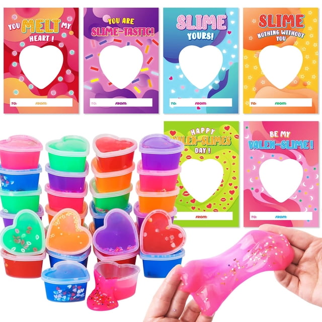 Juego de tarjetas de San Valentín OCHIDO con forma de corazón Slime x30