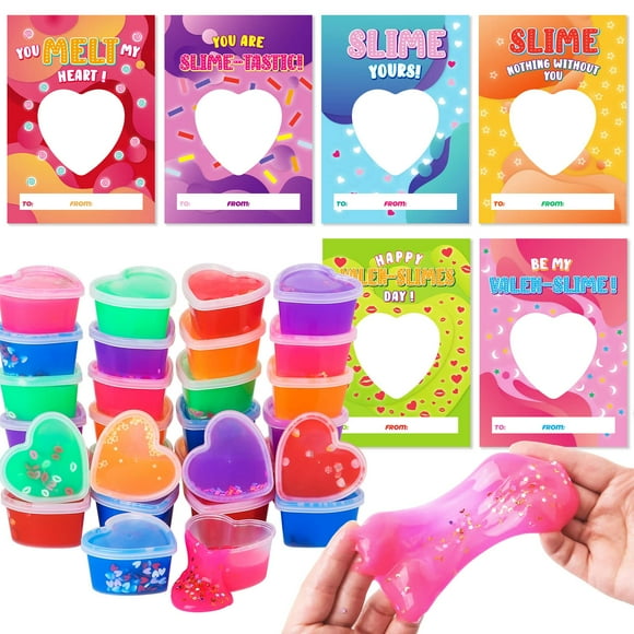 Juego de tarjetas de San Valentín OCHIDO con forma de corazón Slime x30