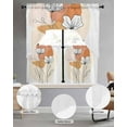 thumbnail image 3 of Boho Floral Kitchen Curtains Sets 36 Inch Length with Valance, Abstract Contemporary Minimalist Clean-lined Swag Valances and Tiers Curtain Set Drapes Swag Curtains for Living Room, Bathroom, Bedroom, 3 of 6