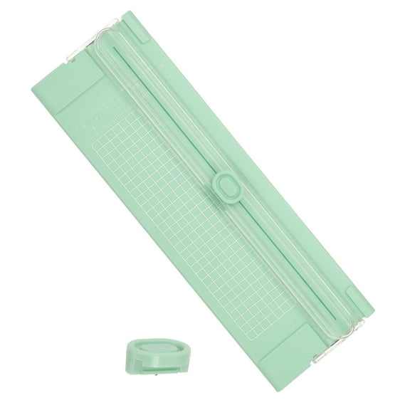 Paper Cutter Trimmer A4 Straight Small Portable Paper Slide Paper Slicer with Safe-Guard for Craft Cardstock Label Card Scrapbook Photo Green with 1 Blade