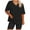 Black, variant on AherBiu Plus Size Summer Outfits for Women 2 Piece Short Sets V Neck Tshirt with Bottom Shorts Workout Set