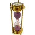 thumbnail image 4 of Maritime Treasures Antique Brass 6" Hourglass Sand Timer, Nautical Sand Timer With Compass & Clock, Home and Office Décor, Birthday Gift, Anniversary Gift, 4 of 4