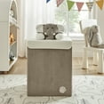 thumbnail image 6 of Collapsible Folding Corduroy Kids Plush Laundry Hamper Toy Storage - Gray Elephant, 6 of 11