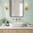 thumbnail image 2 of ABCISI 10-Sheet Peel and Stick Backsplash Tile, 12 x 12-Inch Light Green 3D Subway Wall Panels, Self-Adhesive Vinyl Tiles for Kitchen, Bathroom, Laundry Room and Camper, Light Green, 2 of 7