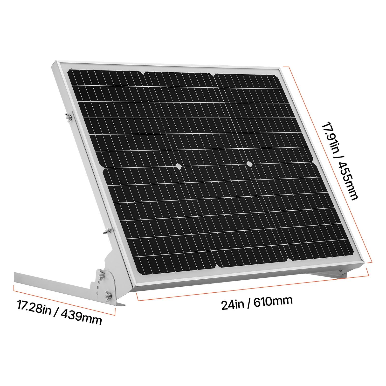 VEVOR 50W 12V Solar Battery Trickle Charger Maintainer, Mono Solar Panel Battery Charger with Upgraded MPPT Controller & Adjustable Mount Bracket, IP65 Waterproof for Car Boat RV Trailer House Roof