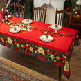 thumbnail image 1 of Rectangle Red Tablecloth Christmas 60x102 Inch - Waterproof Holiday Decor New Year''s Eve Rectangular Table Cloth - Washable Fabric Xmas Table Cover for Party, Kitchen, Dining Room, 1 of 7