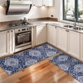 thumbnail image 3 of Kitchen Rugs Sets Of 2,Blue and White Ethnic Floral Pattern Anti Fatigue Kitchen Mat Rugs Non Slip Washable,Decorative Kitchen Floor Mats for Kitchen,Sink,Laundry,17"X47", 3 of 5