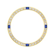 CREATED DIAMOND SAPAHIRE BEZEL FOR 34MM ROLEX WATCH OYSTER PERPETUAL DATE GOLD
