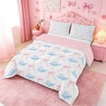 thumbnail image 2 of meiyoeat Cute Seashell Bow King Size Comforter Sets,Watercolor Coastal Style Comforters King Size,Pink Reversible,3 Pieces,1 Comforter And 2 Pillowcases, 2 of 7