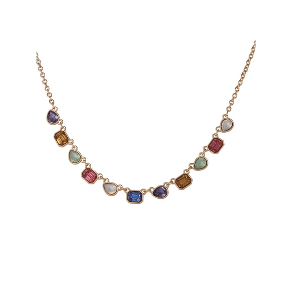 Jessica Simpson Women's Multi Color Stone Necklace, 18" 3" Extender