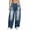 Dark Blue, variant on Cmtiyu Women's Jeans Baggy High Waist Button Ripped Wide Leg Jeans With Pockets Casual Fashion Streetwear Denim Pants S-XL