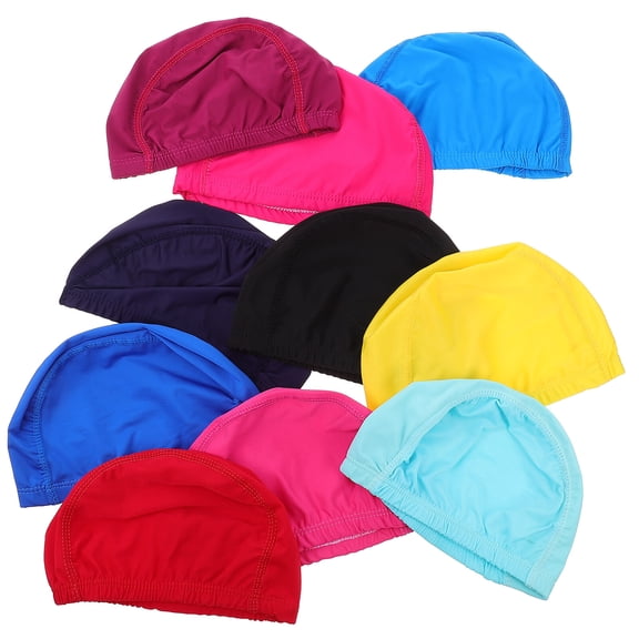 Eease Swim Hat Elastic Cap: 10Pcs Breathable Swim Hair Protector (Kids/Adults)