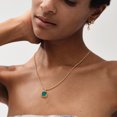 thumbnail image 5 of GDCOIN Simulated Emerald Pendant Necklace 14K Gold Plated Dainty Trendy Jewelry for Women, 5 of 11