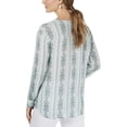 thumbnail image 2 of Style & Co. Womens Printed Roll-Tab Tie Front Shirt, Solar Mint, Medium, 2 of 3