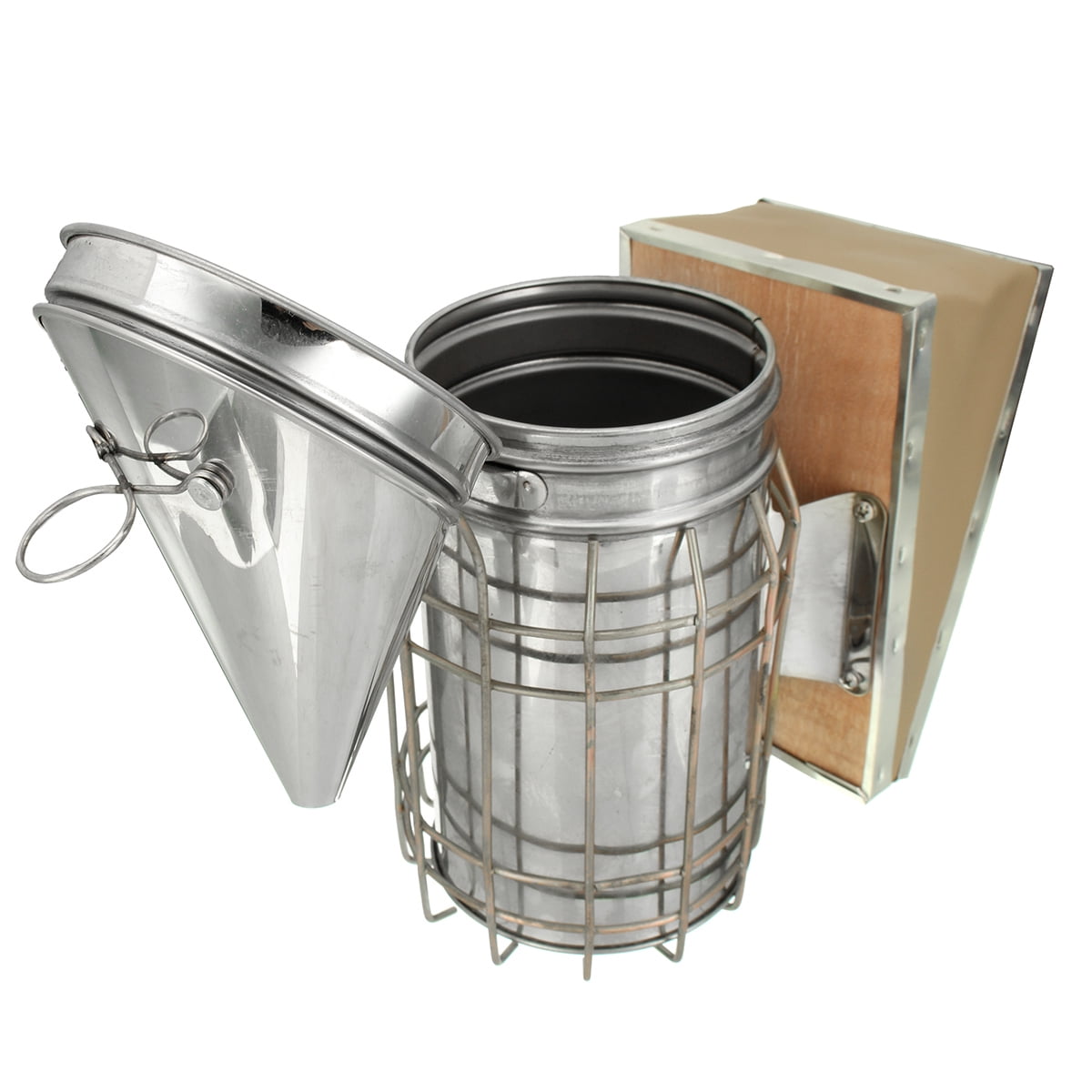Bee Hive Smoker Stainless Steel w//Heat Shield Apiary Fogger Beekeeping Equipment