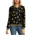 thumbnail image 2 of YTCAMLO Sparkly Sequin Jackets for Women Trendy Long Sleeve Glitter Blazer Zipper Up Ribbed Bomber Jacket Party Festival Outfits, B L, 2 of 7