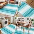 thumbnail image 5 of 3'x5' Area Rugs, Turquoise Ombre Stripe Indoor Outdoor Area Rug for Living Room Bedroom, Farmhouse Simple Striped Washable Bathroom Rugs Kitchen Floor Carpet Mats Home Decor Aesthetic, 5 of 8