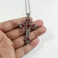 thumbnail image 2 of Christian Crystals Cross Necklace Gothic Party Jewelry Pendant Necklace Vintage Alloy Punk Choker Sweater Chain Unisex, 2 of 5