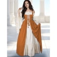 thumbnail image 4 of Disfraz Medieval Renacentista para Mujer, Cosplay Sobre Vestido Naranja XL, 4 of 7