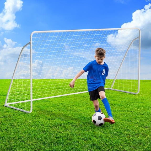 TLGREEN 12x6 ft Portable Soccer Goal for Backyard, Adult & Kids Soccer Goal with Heavy Duty Steel Frame, Net and Ground Stakes