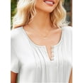 thumbnail image 3 of Fancyglim T-shirts for Woman Short Sleeve Tunic Blouses Round Neck Shirts, White XL, 3 of 4