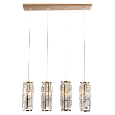 

4 Light Modern Crystal Pendant Lighting Handing Pendant Lamp Pendant Light Fixture Adjustable Chain for Kitchen Island Dinning Room Bedroom