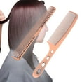 thumbnail image 3 of OFFIGAM Professional Salon Hair Detangler Combs Set, Light Brown Aluminum Styling Tools for Easy Hair Care, 3 of 5