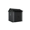 thumbnail image 3 of Keter Newton Plus 7.5x7 ft. Durable Resin Outdoor Storage Shed With Heavy Duty Floor and Locking Door, Grey, 3 of 4