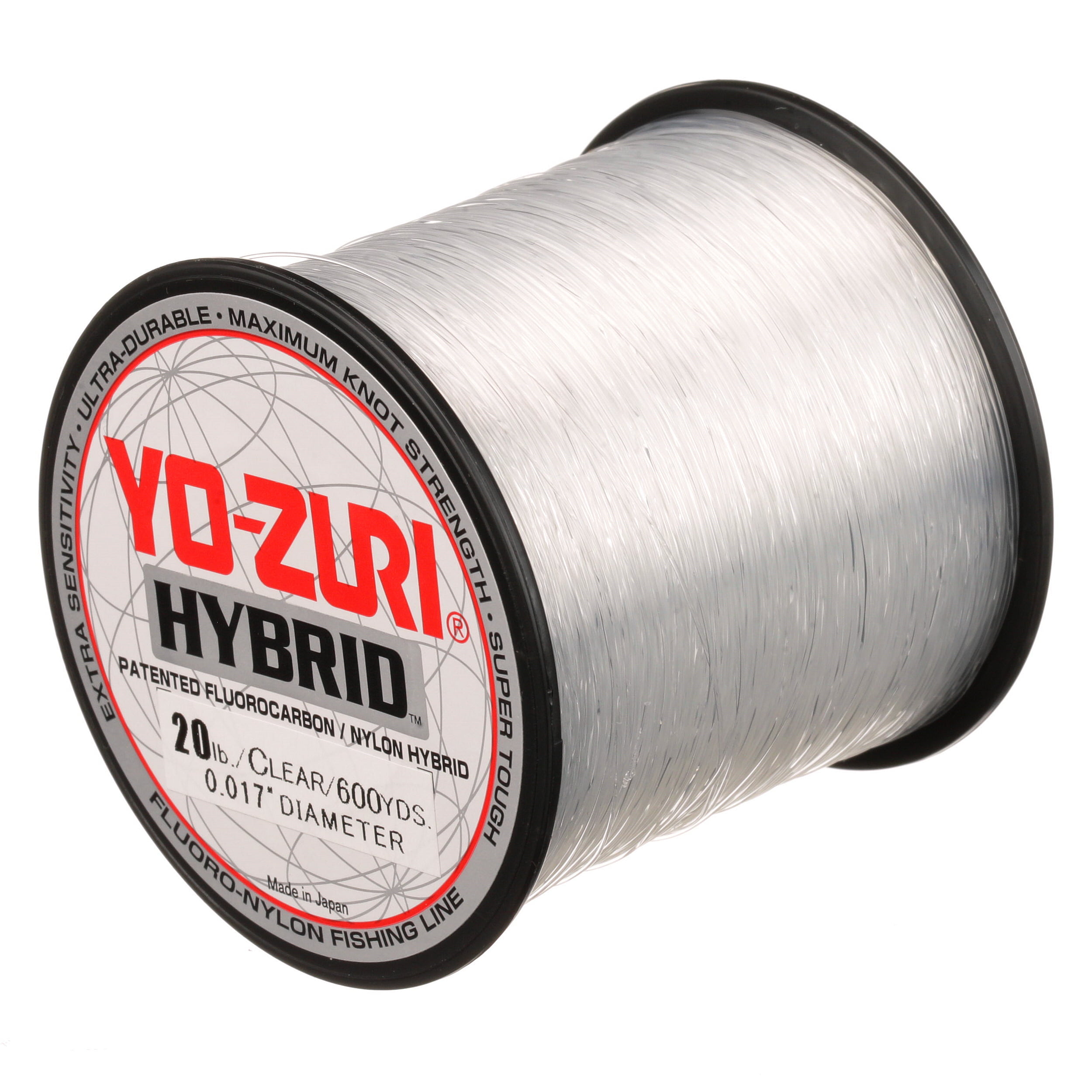 Yo-Zuri Hybrid 15 Lb Fluorocarbon & Nylon Fishing Line, Clear, 600 yd. 