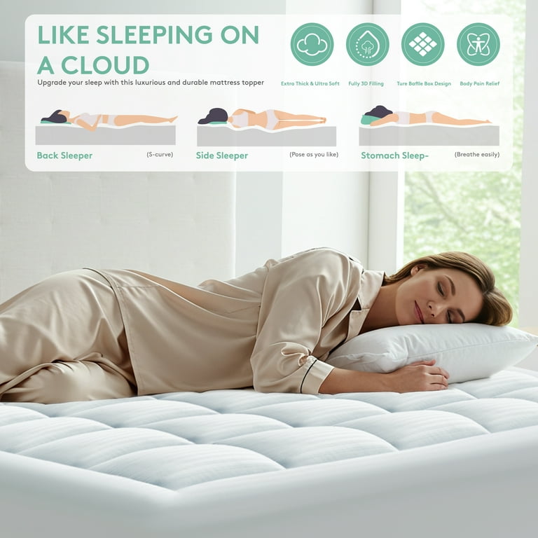 Pain Relief Pillow Top Mattress Causing Back Pain WISHEAD Queen