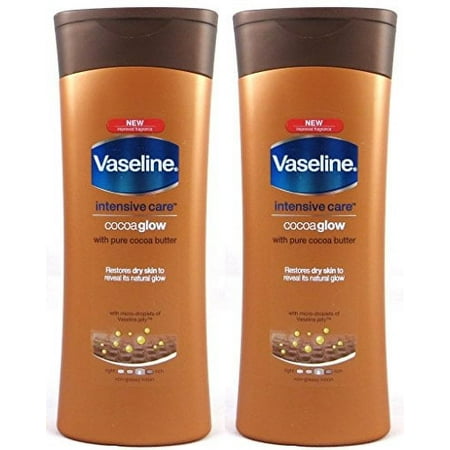Vaseline Intensive Care Cocoa Glow Body Lotion With Pure Cocoa Butter, 13.5 Oz / 400 Ml (Pack of 2)
