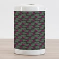thumbnail image 2 of Flamingo Ceramic Toothbrush Holder, Zoo Animals in Pink Vibrant Color Island Nature Fantasy Design Elements, Decorative Versatile Countertop for Bathroom, 4.5" X 2.7", Hot Pink Green Black, 2 of 4
