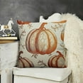 thumbnail image 2 of YINGXI Fall Pillow Covers Burnt Orange Pumpkin Autumn Themed Harvest Print Decorative Throw Pillows Outdoor PillowCase Farmhouse Linen Cushion Case Decor for Sofa Couch Bed 18x18in, 2 of 5