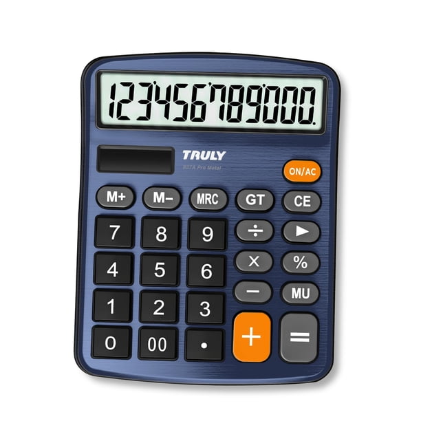 Calculadora TRULY 837A Pro de 12 dígitos, doble alimentación, metal