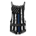 thumbnail image 5 of MITCOWBOYS Womens Pajama Sets, Women Independence Day Set Print Pajamas Sleepwear Sleeveless Suspenders Lace Splicing Shorts Sets, Silk Pajama Set, Sexy Pajama Set Christmas Pajamas, Black S, 5 of 5