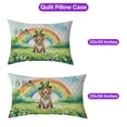 thumbnail image 5 of Happy St. Patrick’s Day Brittany Spaniel with Green Hat Shamrocks Rainbow Quilt Pillowcase Brittany Dog Lover Gifts Idea Throw Pillow Cover Bed Home Decor - 03007, 5 of 5