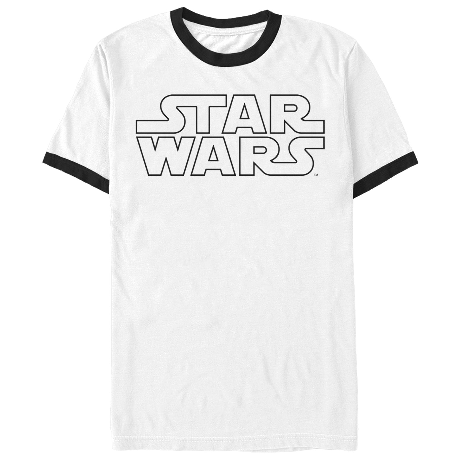 Star Wars - Star Wars Men's Sleek Movie Logo White/black Ringer T-Shirt ...