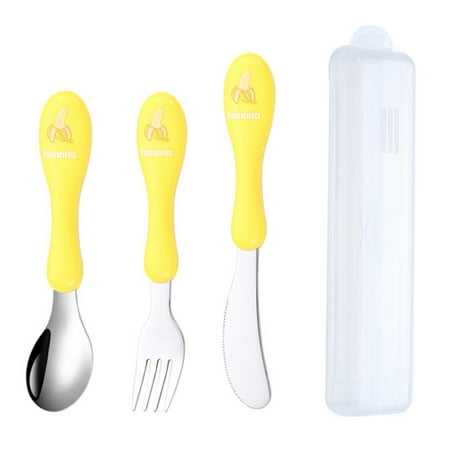 

Self-Feeding Training Utensils Reusable Child Cutlery Flatware Includes Fork Knife Table Spoons for Eating